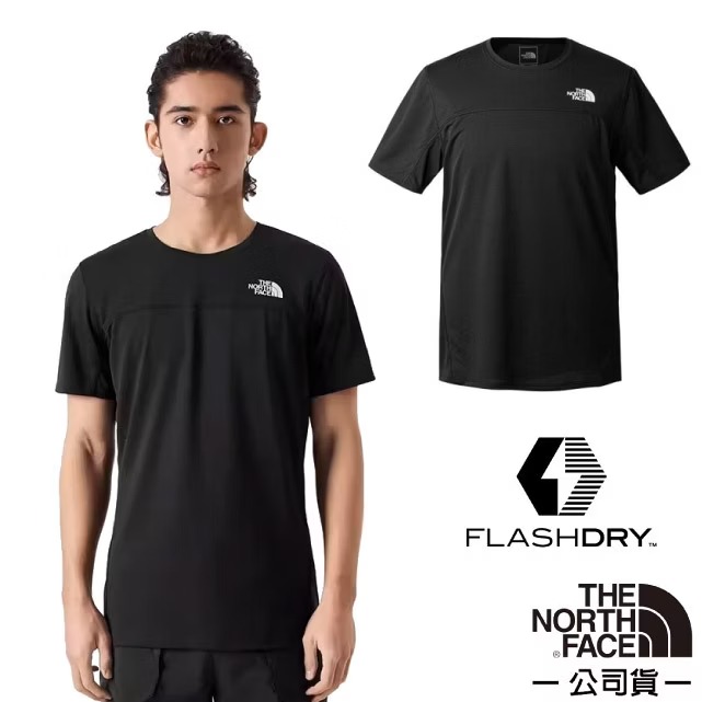 【The North Face】男 FLASHDRY-WICKING 吸濕透氣排汗短袖圓領T恤/83S3-JK3 太空黑✿30E010